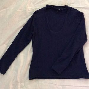 Navy Blue Express Cut Out Shirt